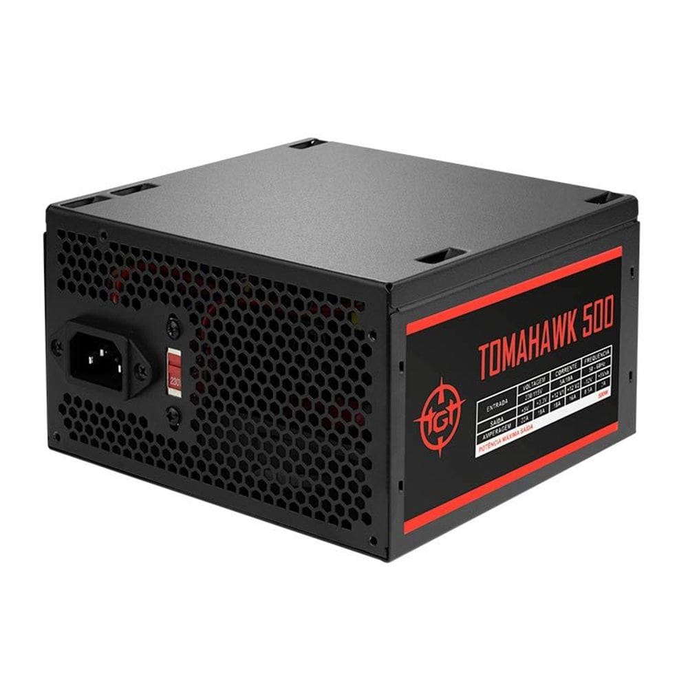Fonte Gamer TGT Tomahawk 500W V2.3 120mm Preto - TMWK500