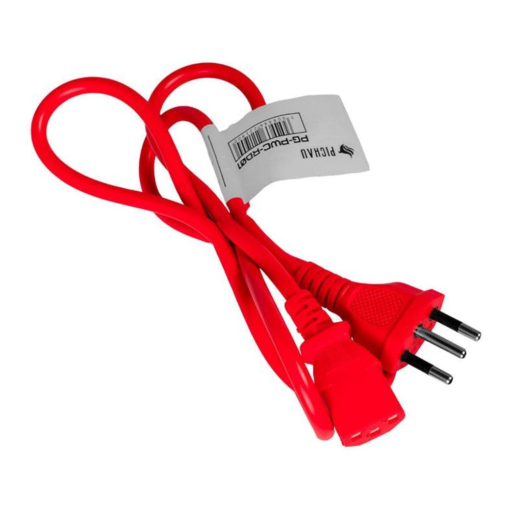 Cabo De Força Pichau 1.2M 10A 3 Pinos Vermelho - PG-PWC-RD01