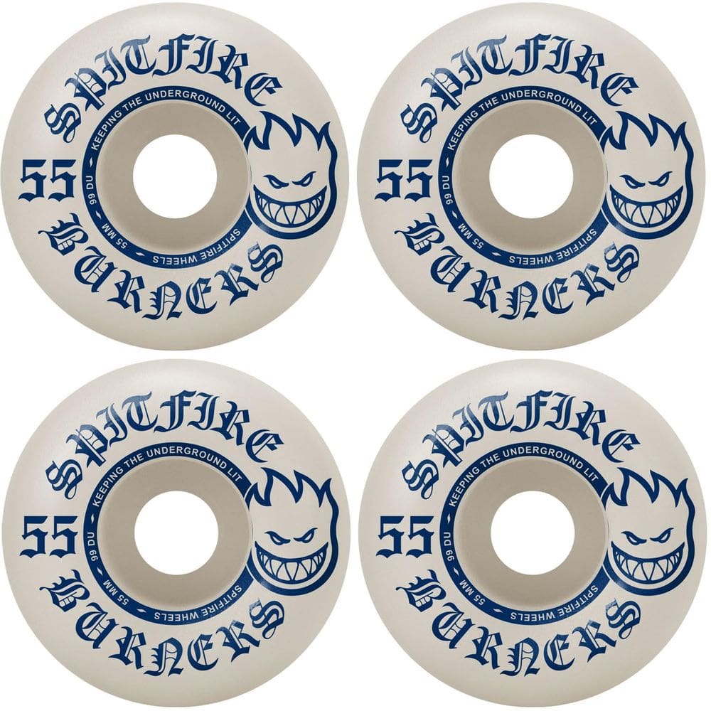 Rodas de skate Spitfire Burners 55mm 99A branco/azul