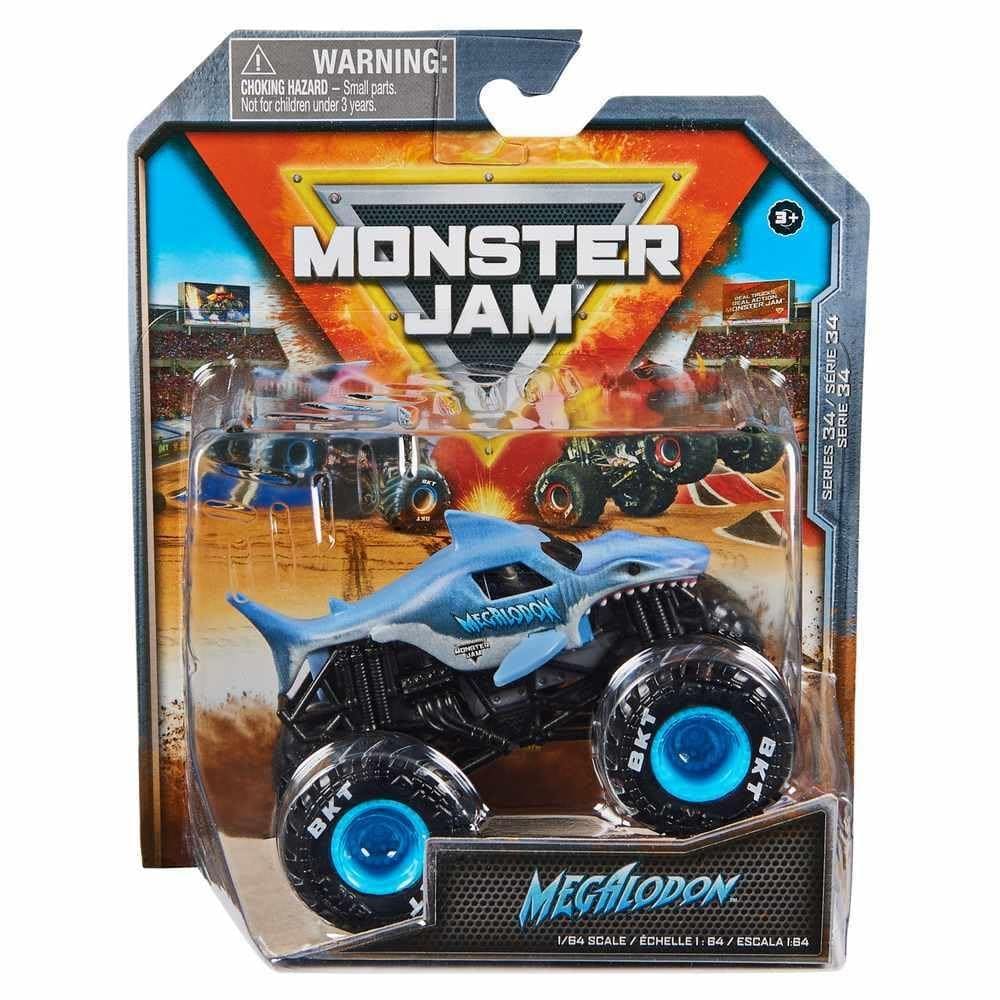 Caminhão fundido sob pressão Toy Monster Jam, escala 1:64, série 34 Megalodon
