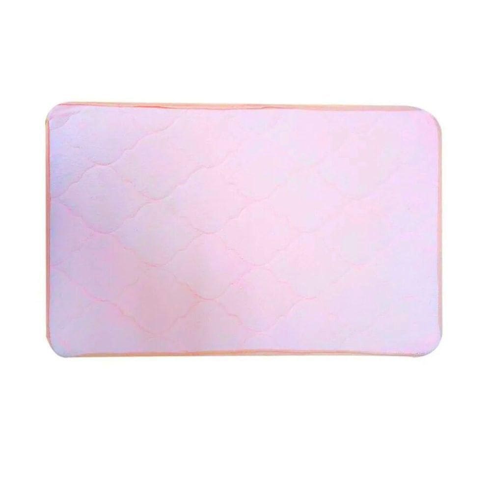 Tapete Banheiro Macio Poliester 40 X 60 Cm Antiderrapante Rosa