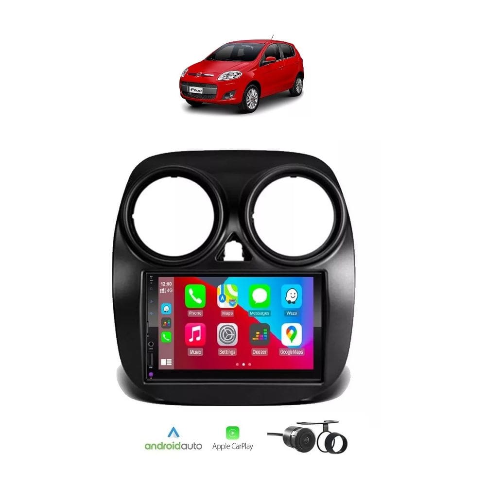 Kit Multimídia Palio 2012 / 2017 7 Pol CarPlay AndroidAuto USB BT FM - FirstOption 8100