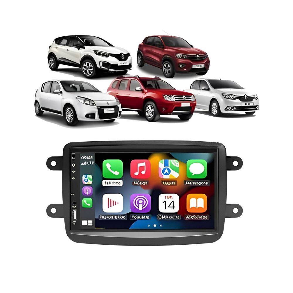 Kit Multimídia Kwid 7 Pol CarPlay AndroidAuto USB Bt Fm - FirstOption 8100