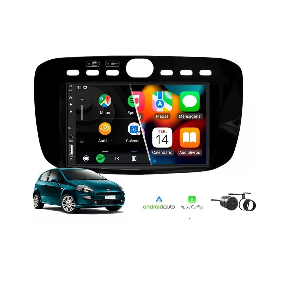 Kit Multimídia Punto Linea 2013 / 2017 7 Pol CarPlay AndroidAuto - FirstOption 8100