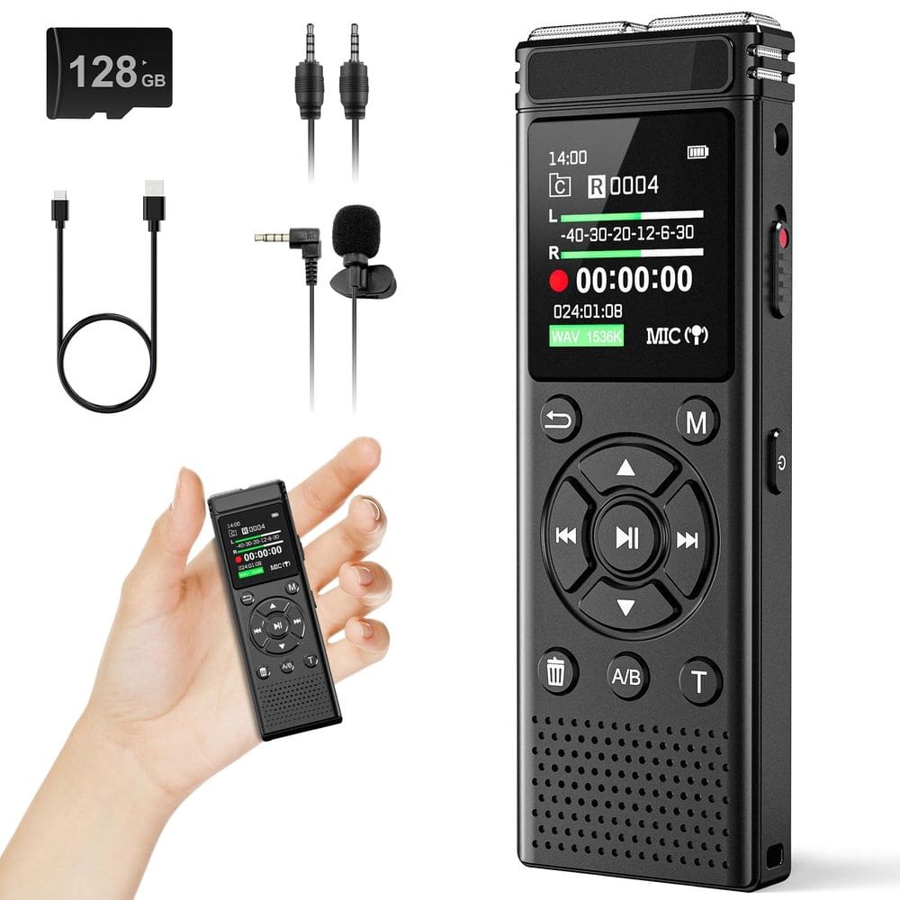 Gravador de voz digital Tonfarb 136GB com reprodução 9000h