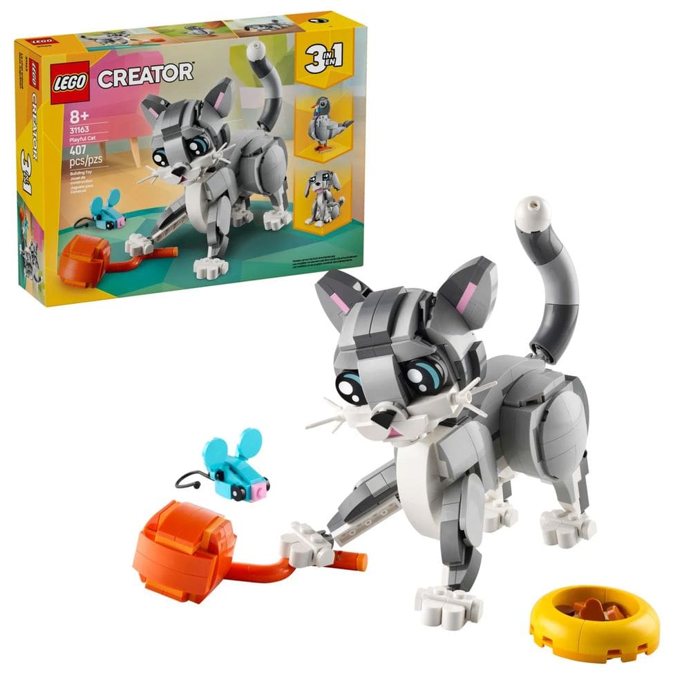 Lego Creator 3 em 1 Gato Brincalhão 407 Peças - 31163