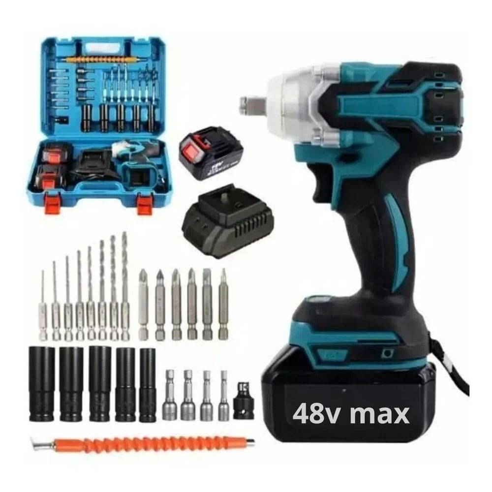 Chave De Impacto 2 Baterias Parafusadeira Brushless Bivolt