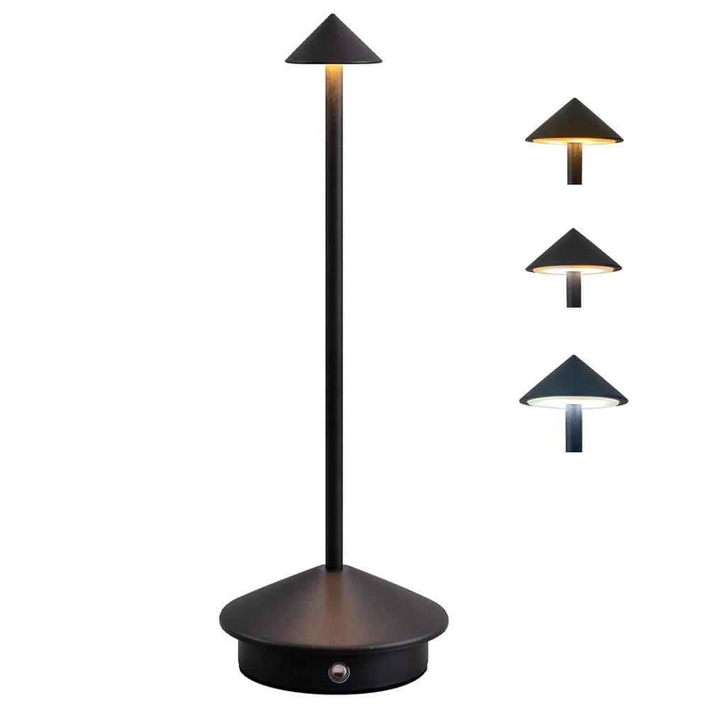 Luminaria de Mesa 3 Tons LED USB Bateria Recarregavel Controle de Intensidade Abajur Touch Iluminaçao Quarto Cabeceira Enfeite Decorativo