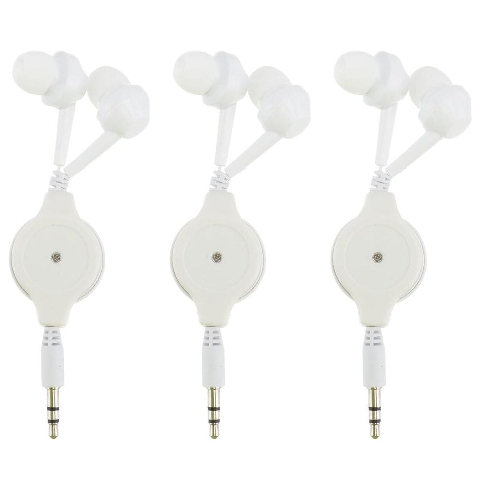 Fones de ouvido retráteis Mikikit com fio de 3,5 mm, pacote com 3 fones de ouvido