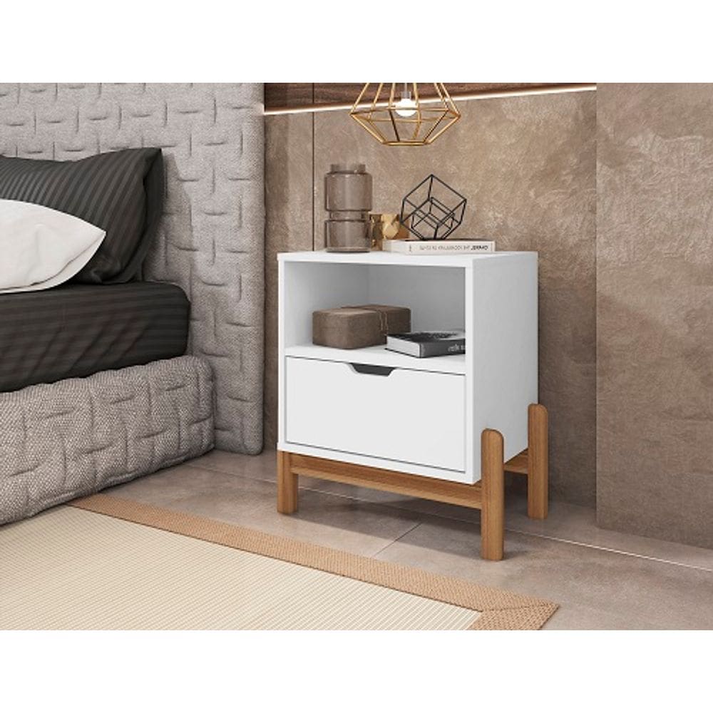 Mesa De Cabeceira Antares Branco - Casa D Móveis