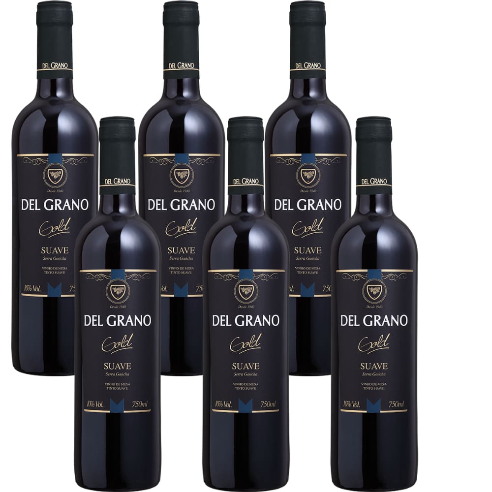 Cx 6 Vinho Del Grano Tinto Suave 750 ml