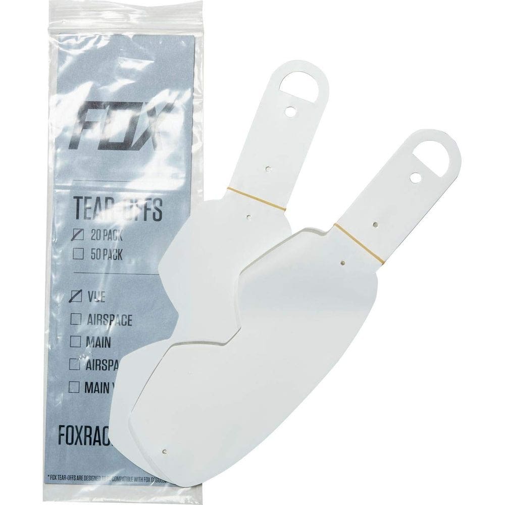 Tear Offs Fox Racing VUE Standard 20 unidades transparentes unissex para adultos
