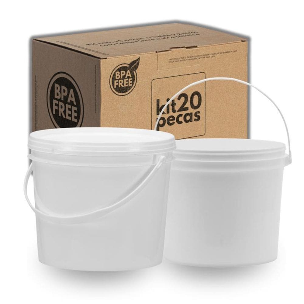 Balde Para Tinta Predial 1.8L Branco 20 Pçs