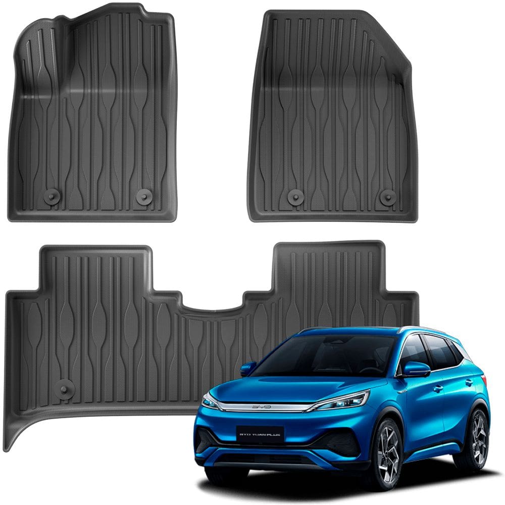 Tapete automotivo bandeja de borracha para BYD Yuan Conjunto 3 peças Ekap