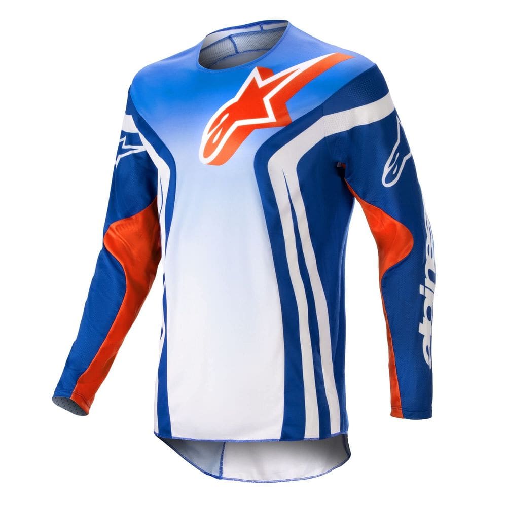 Jersey Alpinestars Racer semi azul/laranja quente para homens XXL