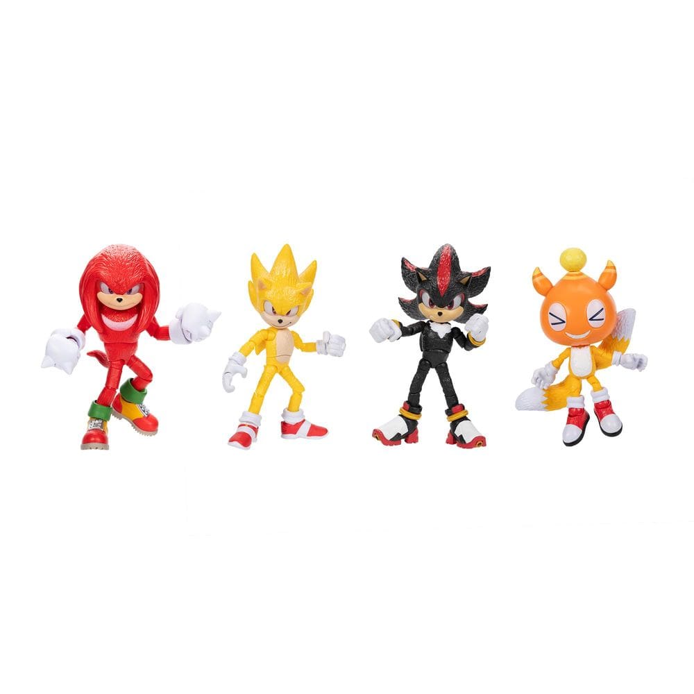 Boneco de ação Sonic The Hedgehog 3 Movie, pacote com 4 polegadas