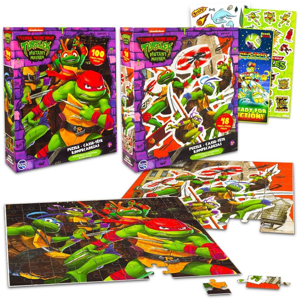 Conjunto de quebra-cabeças Teenage Mutant Ninja Turtles 48 unidades e 100 peças para crianças