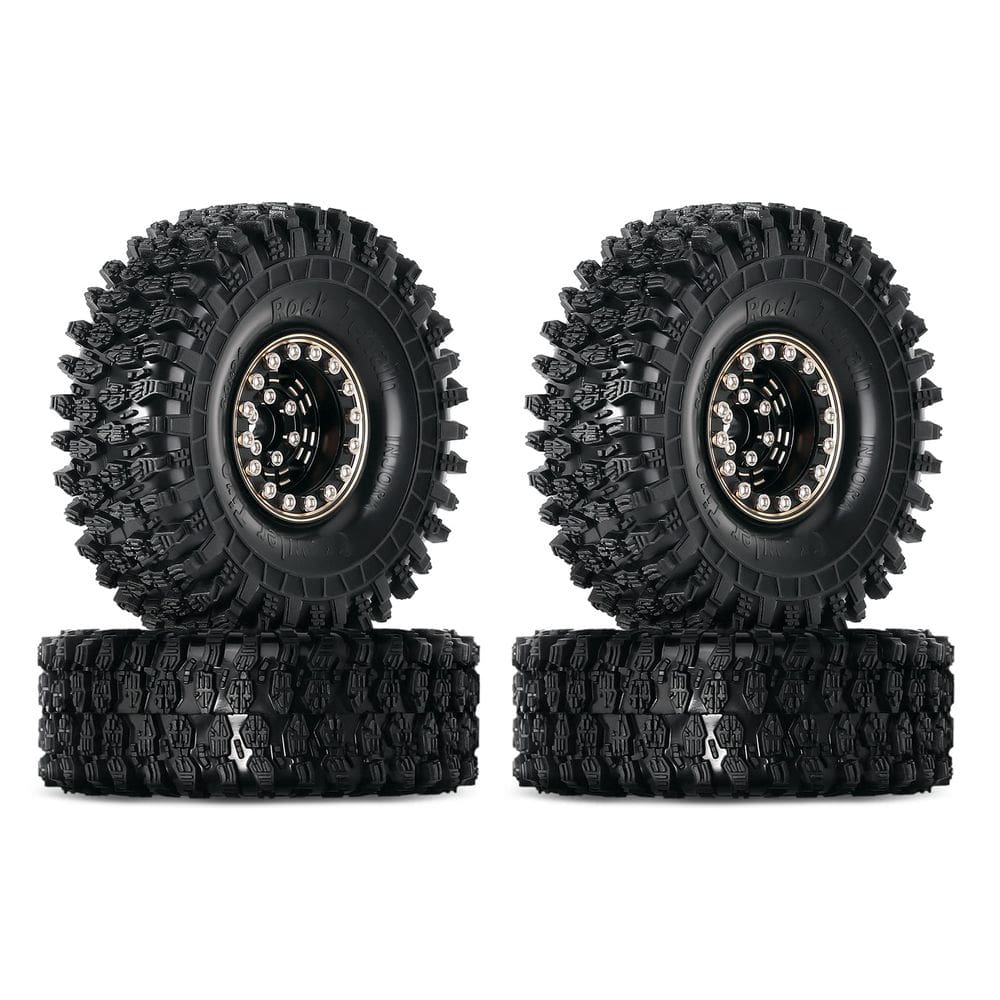 Conjunto de pneus 4 peças 1.0 Brass Beadlock para carro 1/18 TRX4M 1/24 RC