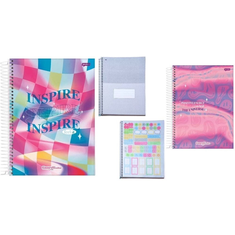 Caderno Espiral. Univ. CP 80 Folhas - Energy Color Jandaia