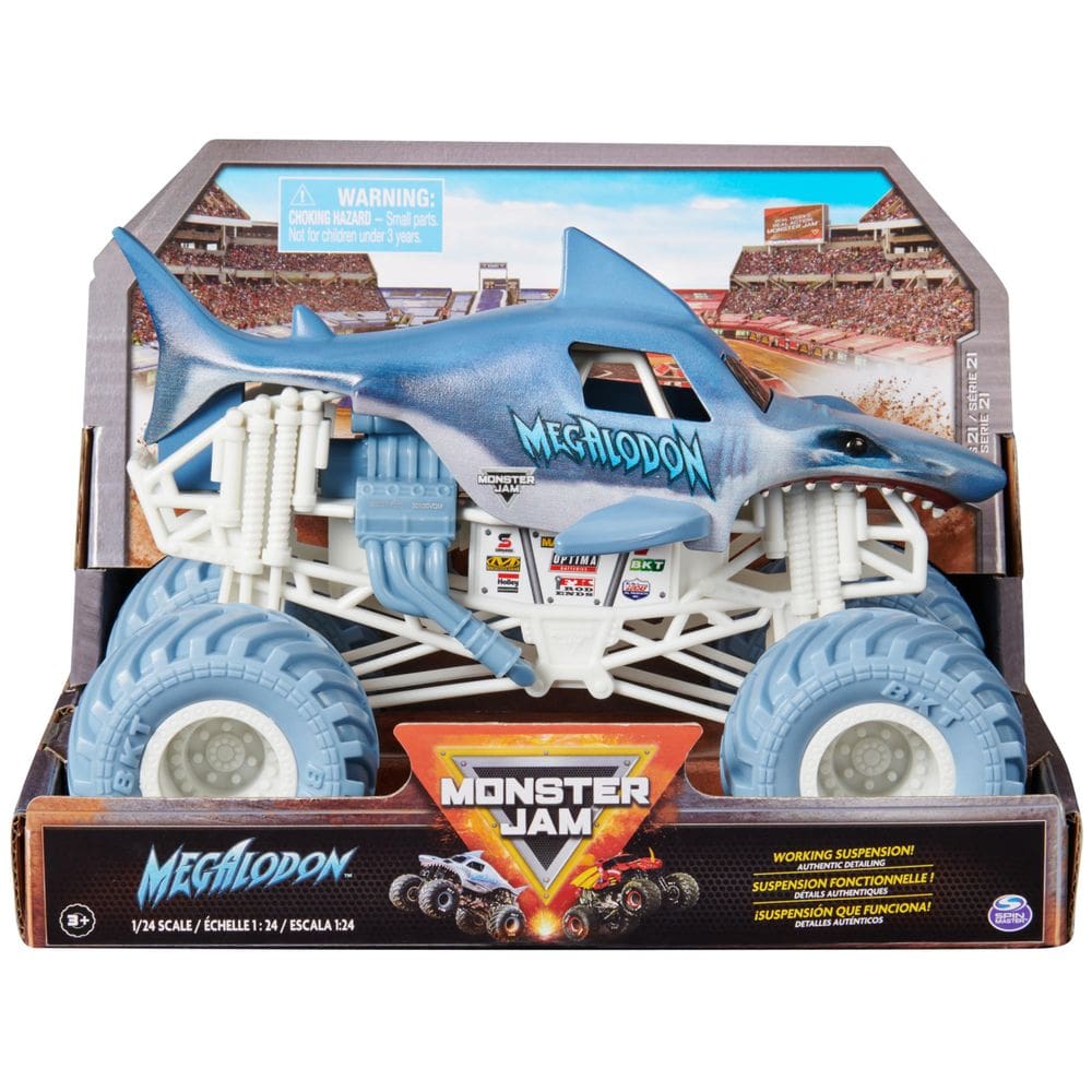 Monster Truck fundido sob pressão para colecionador Monster Jam Megalodon 1:24