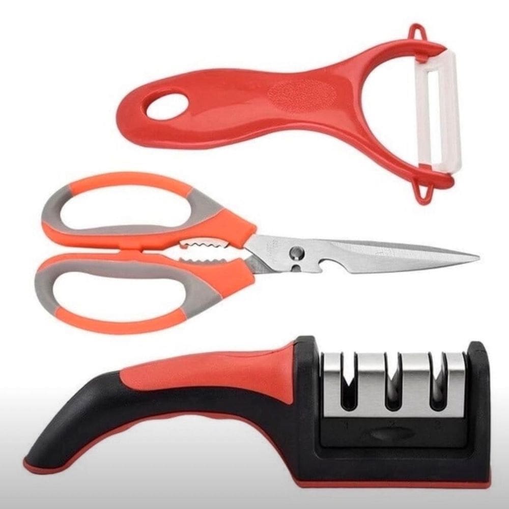 Kit Afiador Amolador Profissional Para Tesoura E Churrasco