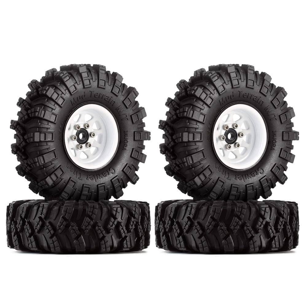 Conjunto de pneus Wheel Mud INJORA 1.0 para 1/18 TRX4M Axial SCX24