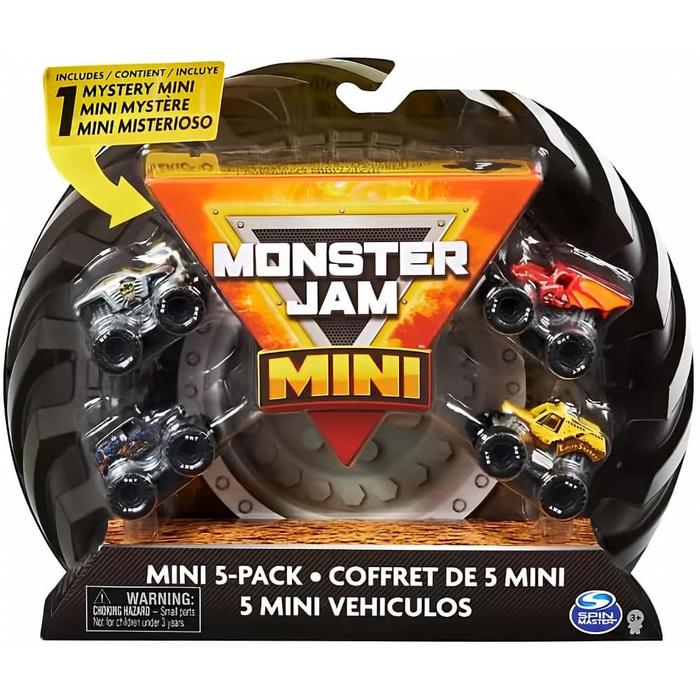 Caminhões colecionáveis Mini Monster Jam, pacote com 5 unidades, escala 1:87