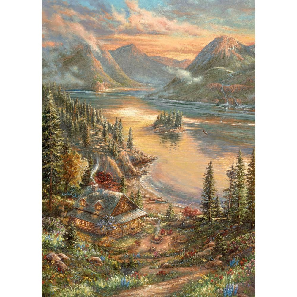 Quebra-cabeça Ceaco Thomas Kinkade Lakeside Splendor 1000 peças