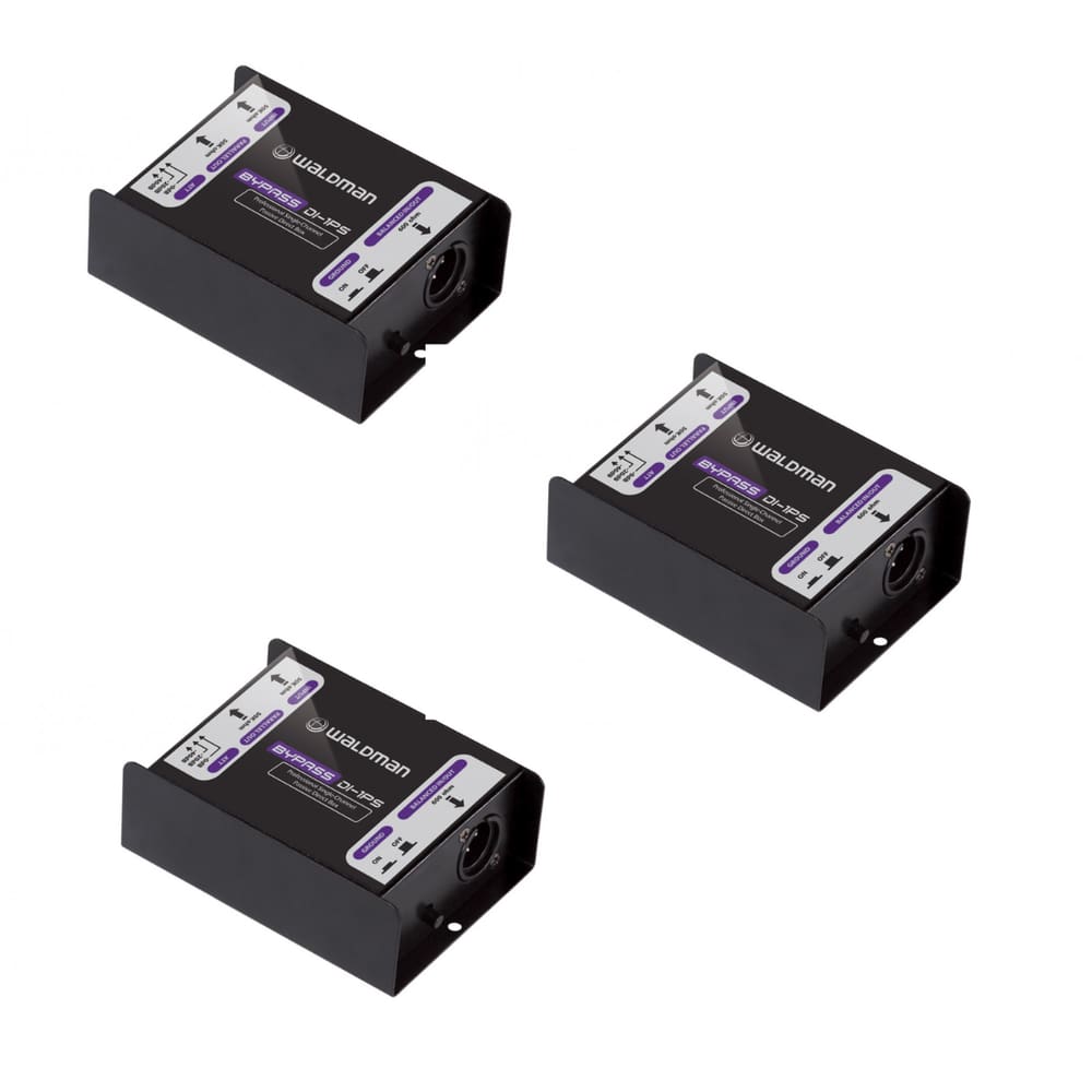 Kit 3 Direct Box Passivo Waldman ByPass DI-1PS Profissional Cor:Preto
