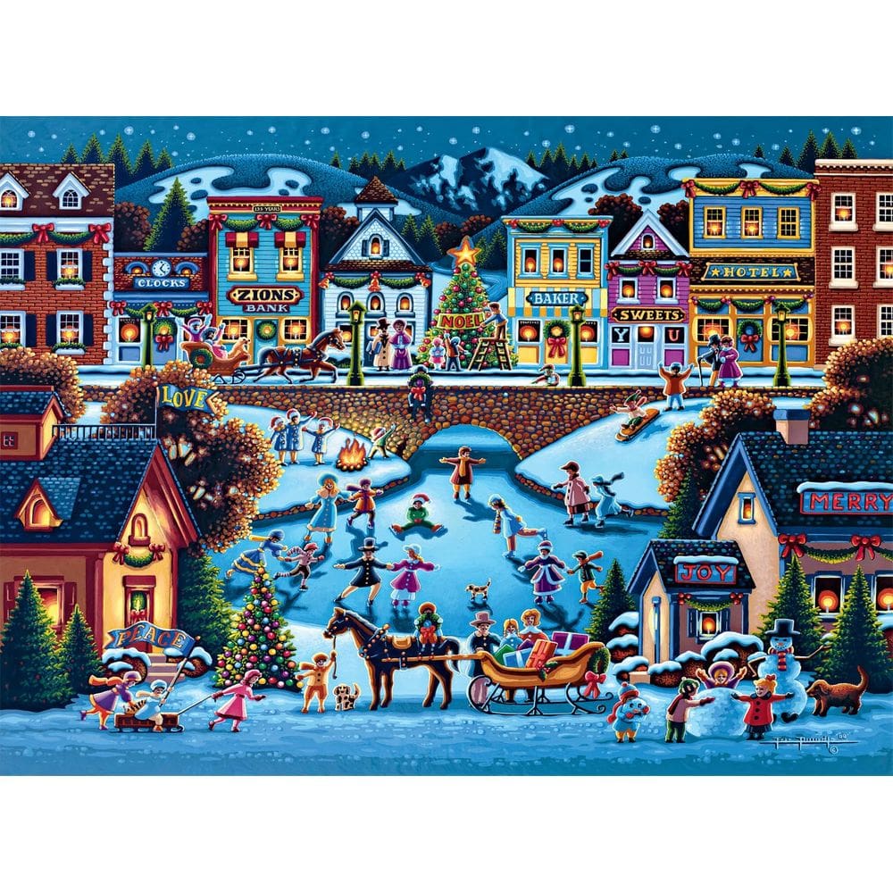 Quebra-cabeça Buffalo Games Dowdle Hometown Christmas 1000 unidades