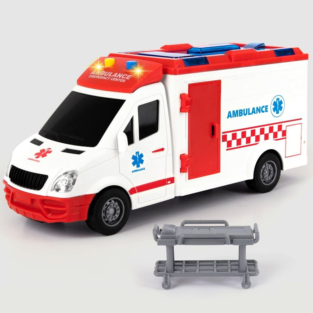 Ambulância Toy Truck ArtCreativity em escala 1/16 com luzes e sirene