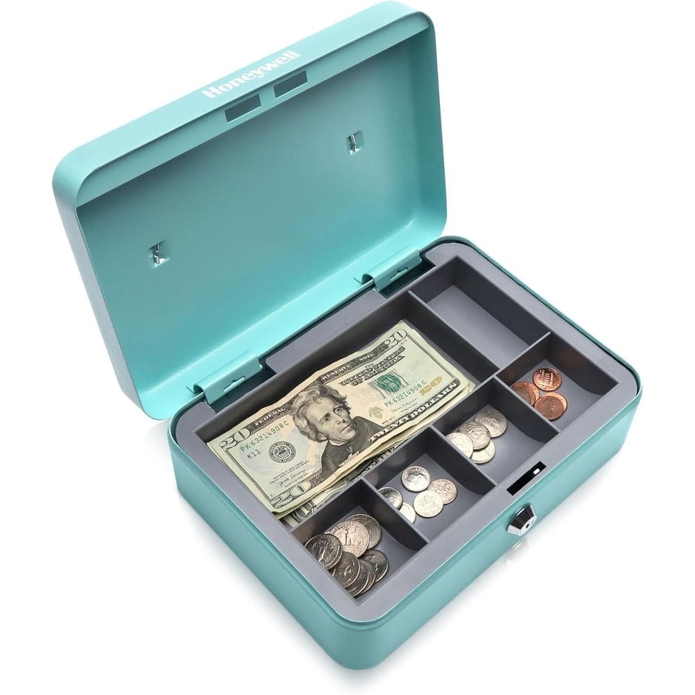 Caixa Money Lock Honeywell Standard com fechadura de 0,14 m³ azul-petróleo