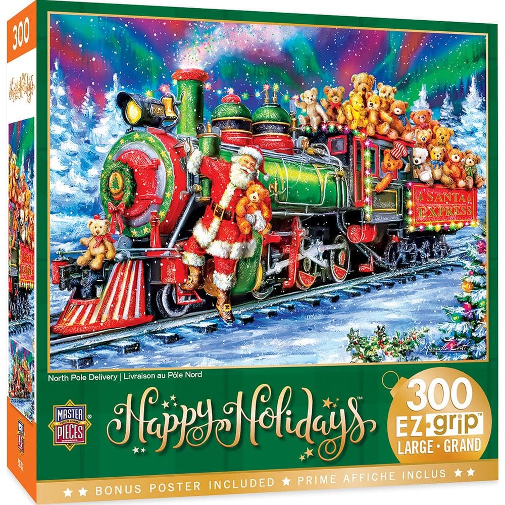 Obras-primas do quebra-cabeça North Pole Delivery 300 peças