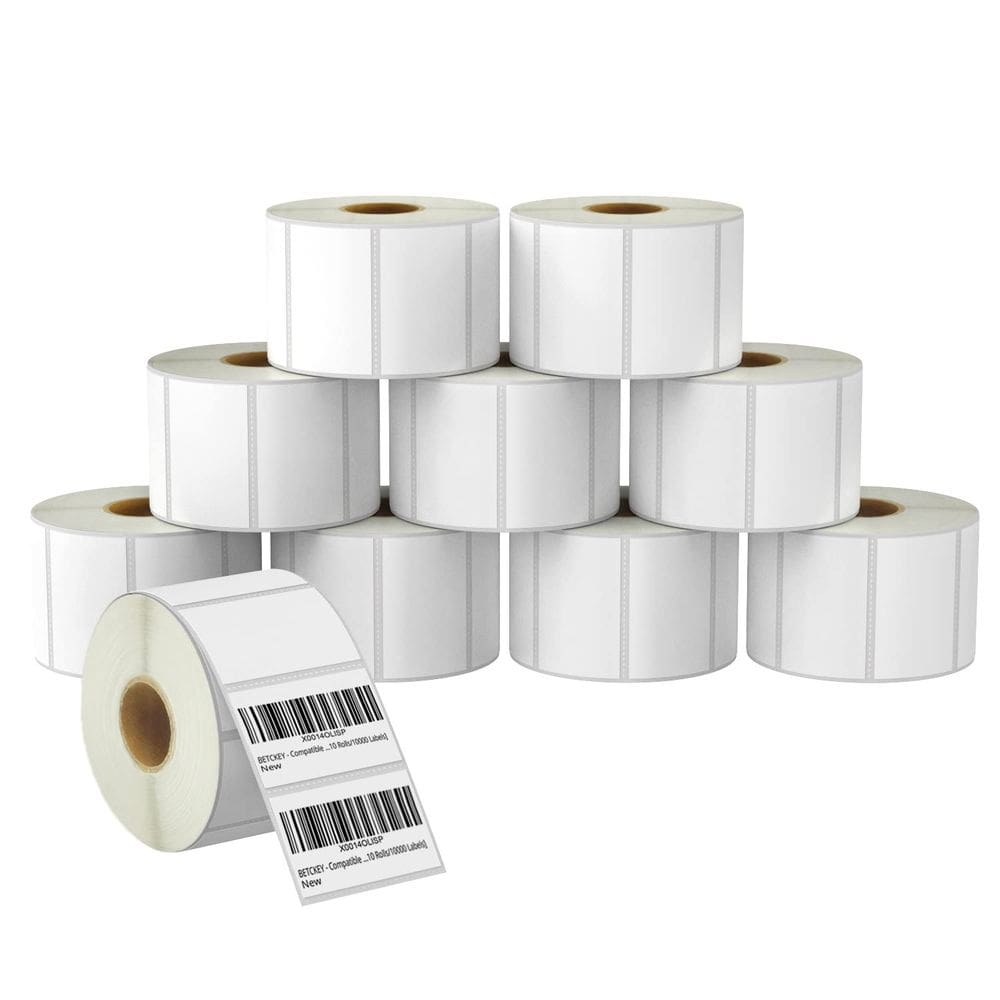 Etiqueta BETCKEY 57x32mm com código de barras UPC para impressora Zebra & Rollo