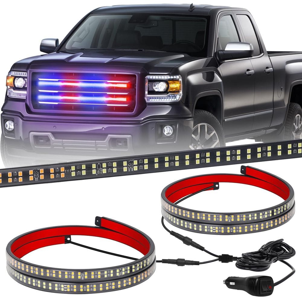 Truck Grill Police Lights XRIDONSEN 24 polegadas 288 LED vermelho azul