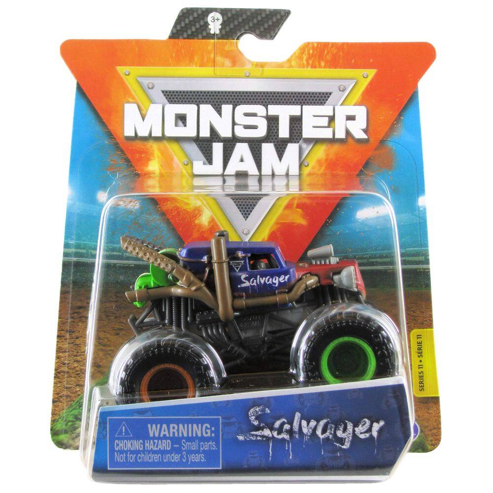 Veículo fundido sob pressão Monster Jam Official Salvager Truck 1:64