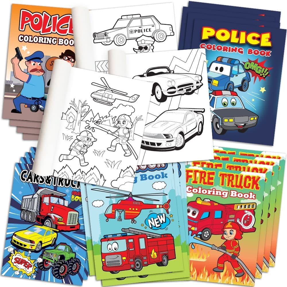Livros para colorir ArtCreativity Police & Firefighter Kids x20