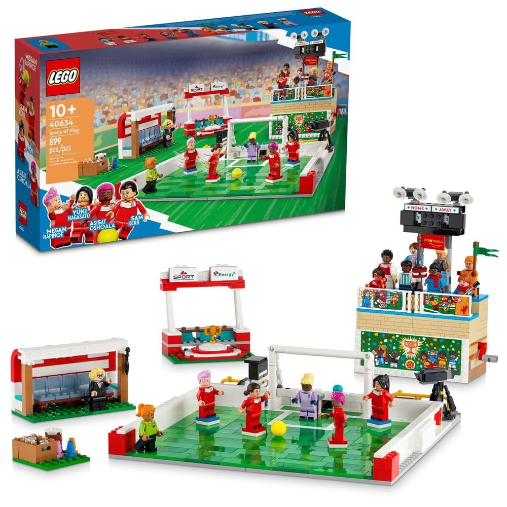Conjunto de construção LEGO Icons of Play Soccer com 15 minifiguras