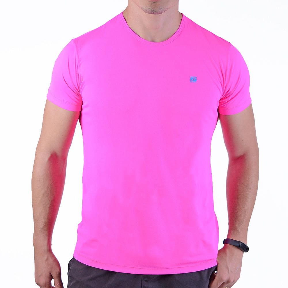 Camiseta Zeiq Esportiva Slim Rosa Shock