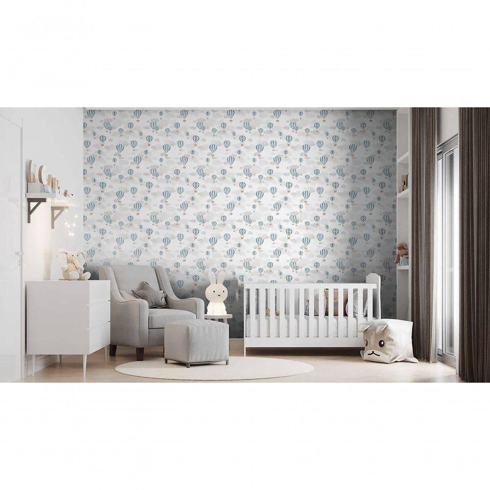 Papel De Parede Sonhos Balões Azuis 4246