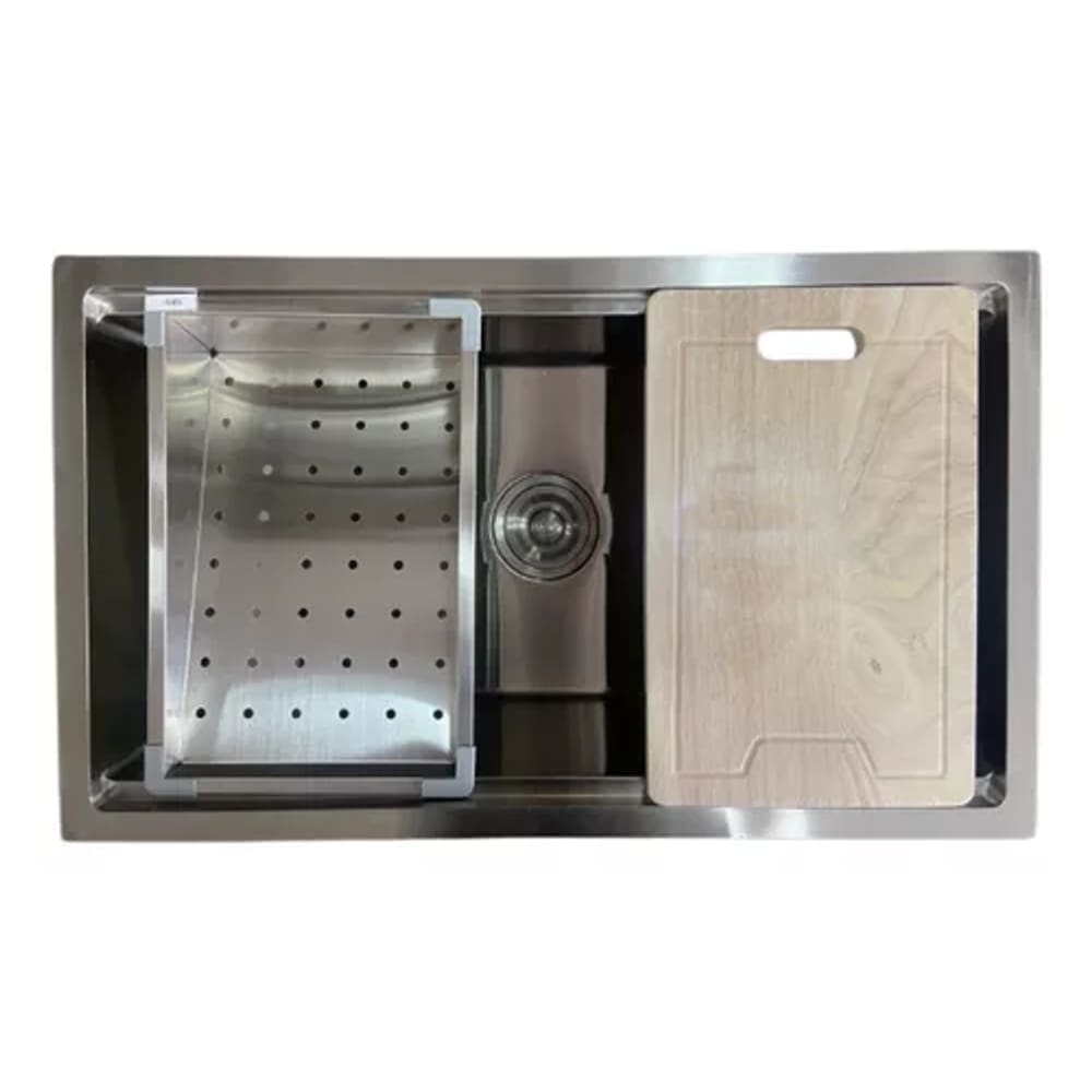 Cuba Inox Support Sobrepor Embutir 60x40 Tabua E Escorredor