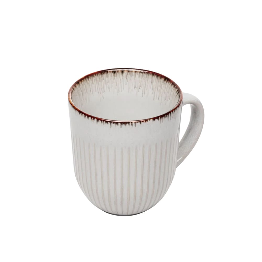 Caneca Em Cerâmica Linear 380ml Lyor Cinza