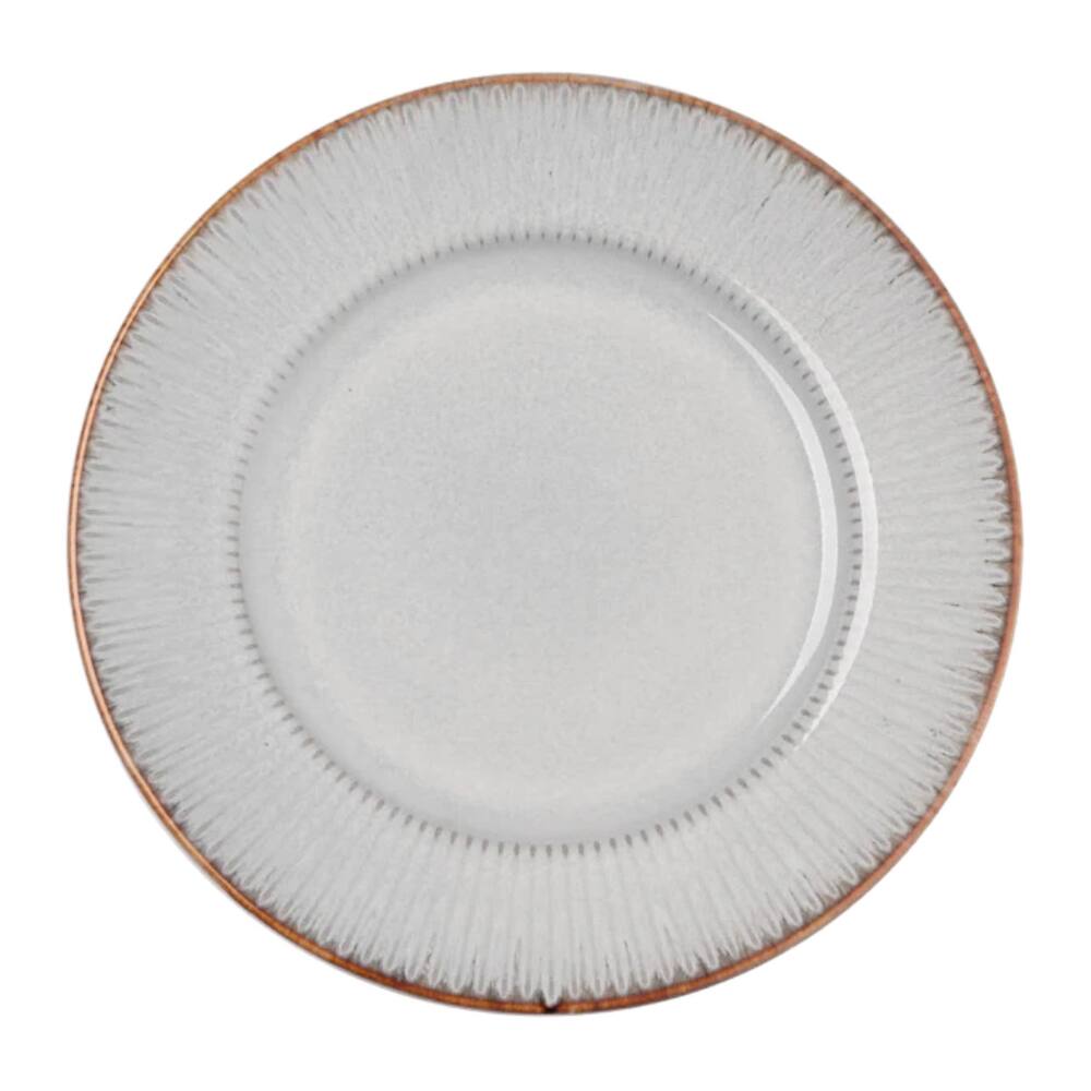 Prato Raso Em Cerâmica Linear 27cm Lyor Cinza
