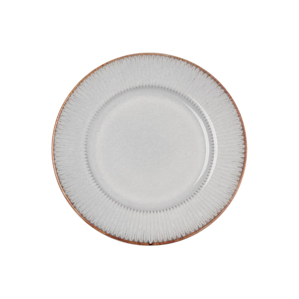 Prato Sobremesa Em Cerâmica Linear 20cm Lyor Cinza