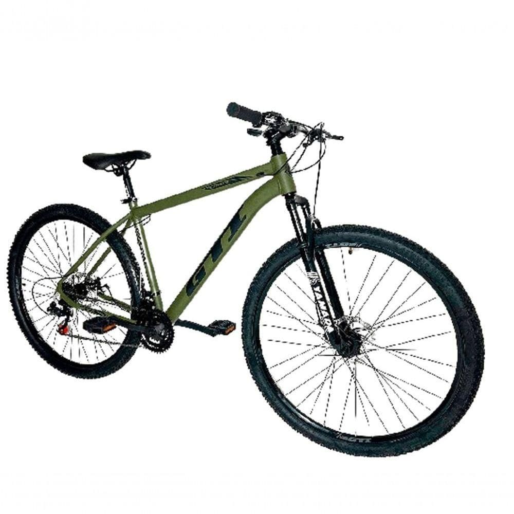 Bicicleta Aro 29 Gti 21v Câmbio Importado Verde Militar
