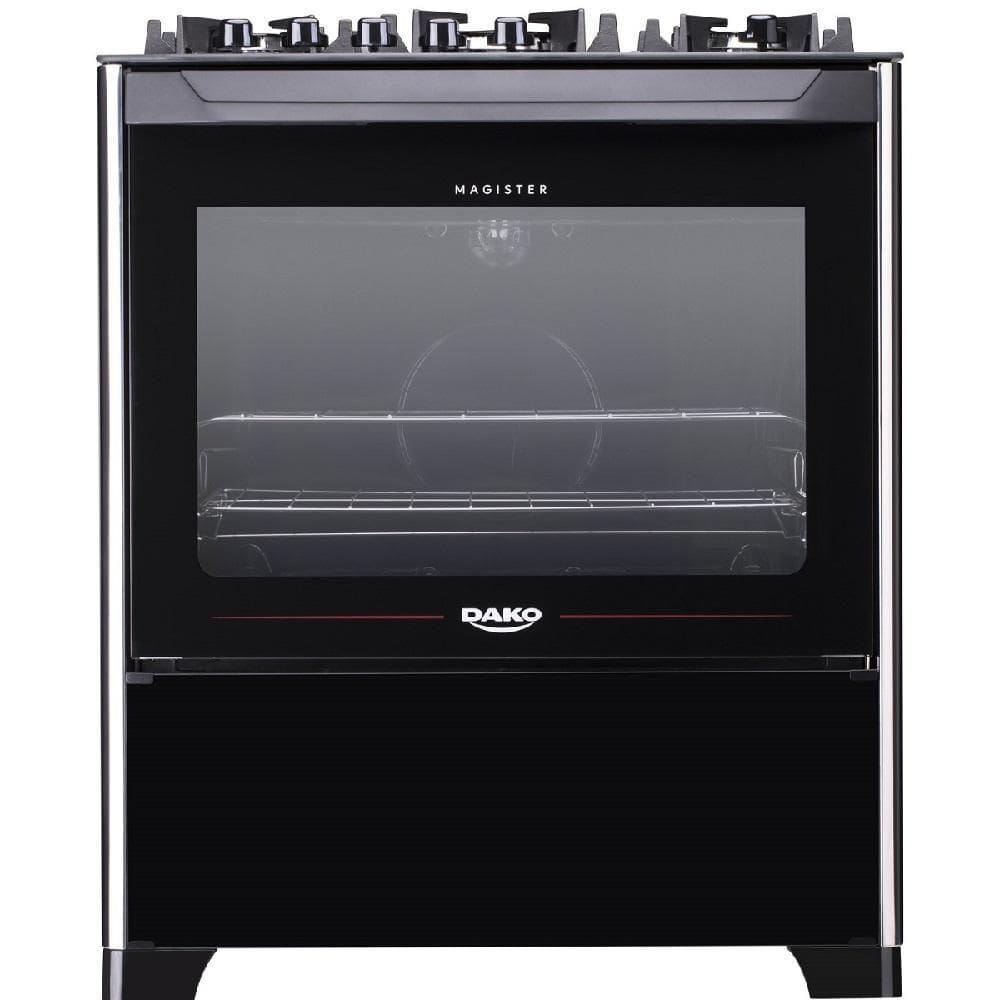 Fogão 5 Bocas Dako Magister Preto Com Mesa De Vidro - Bivolt