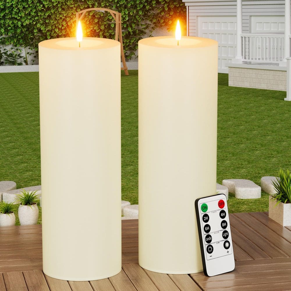 Velas externas BUTHY 12 x 10 cm com temporizador LED à prova d`água, pacote com 2