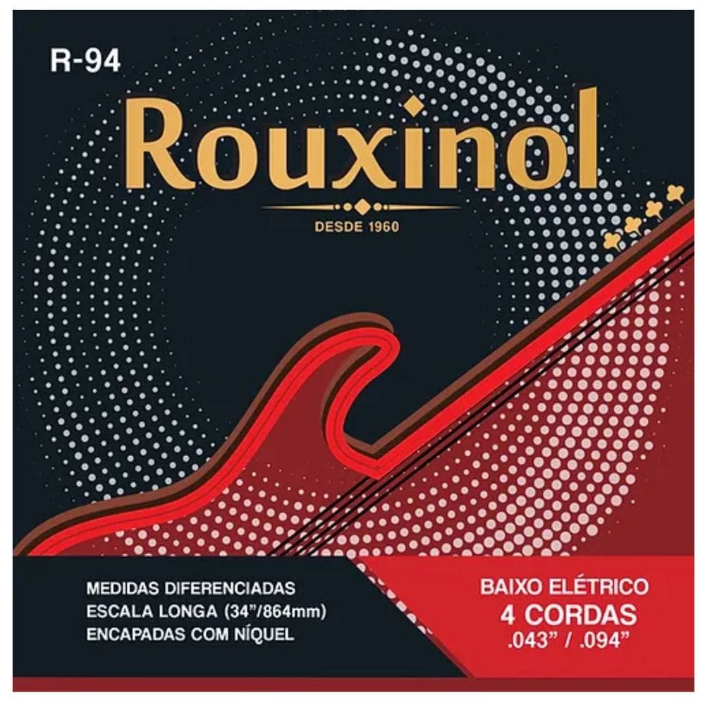 Encordoamento Baixo Elétrico 4 Cordas R94 0.43\" Rouxinol PRR94L