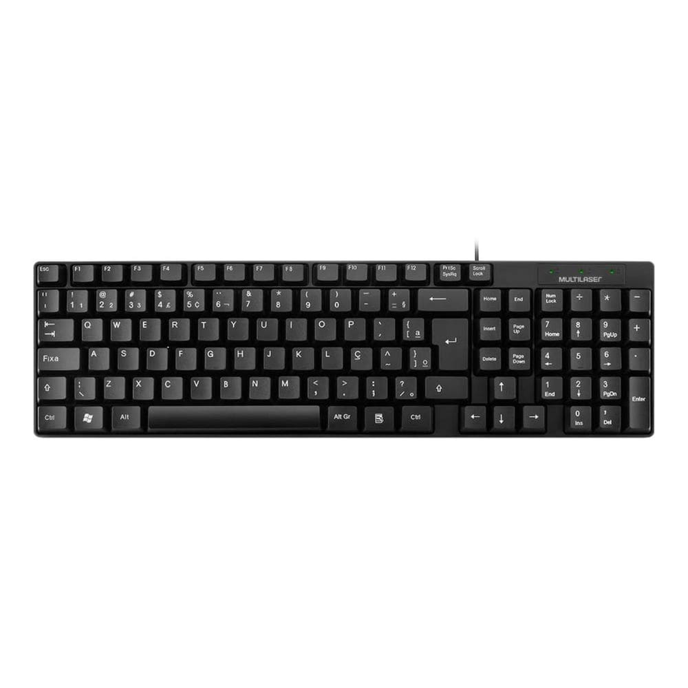 Teclado Teclas Silenciosas Basico Usb Multilaser Tc193 Preto