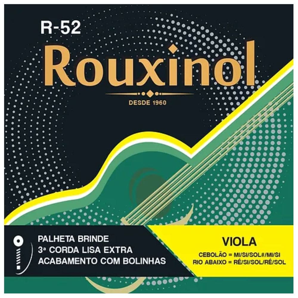 Encordoamento Viola Caipira Tensão Média Aço Rouxinol R52